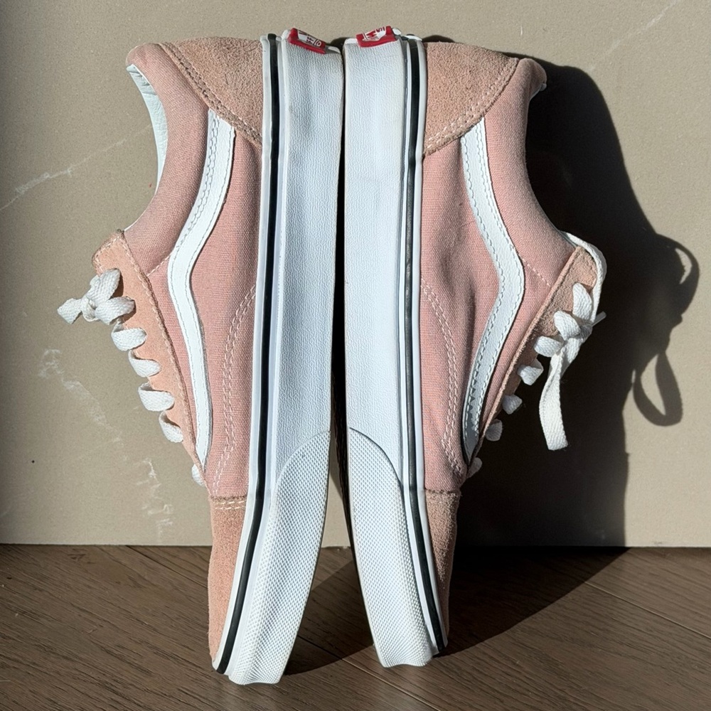 Vans Women's Blush and White Sneakers